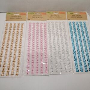 Crafters Square Pearl and Crystal Jewel Border Gems Lot of Four Sheets Shown NWT